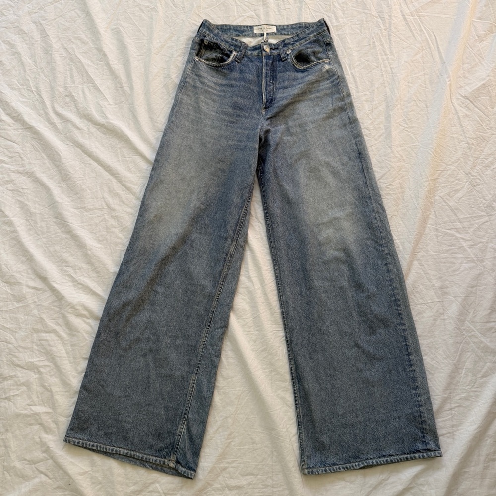 NWT Rag & Bone Miramar Raily High Rise Wide Leg Viral Sweatpant Jean Size 24 - Picture 5 of 16